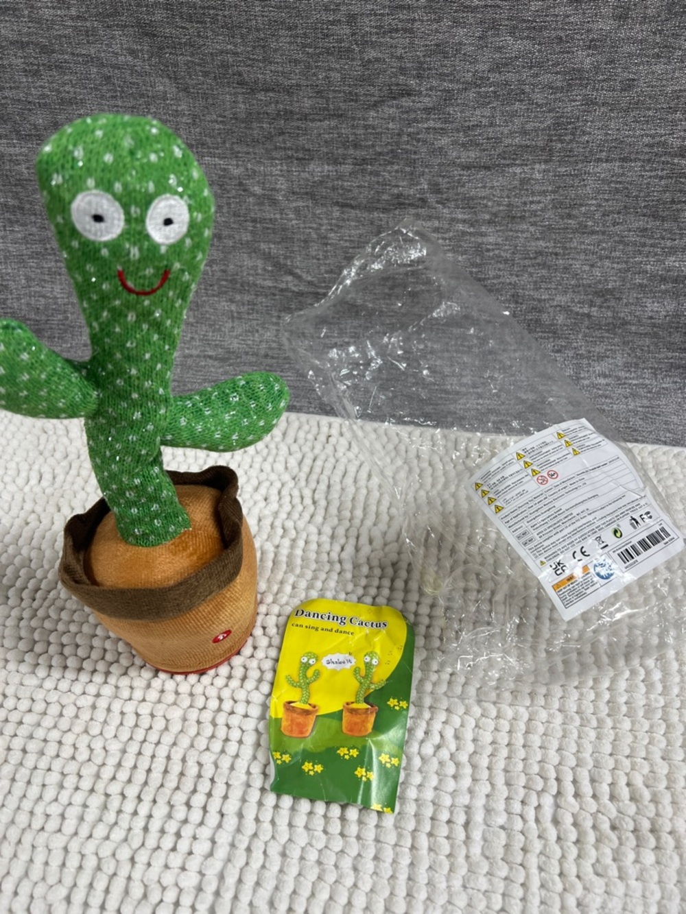 Green Plush Cactus Toy - (Sings, Dances & Voice Repeater)